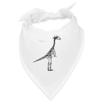 Skelett Dino mit Hut Gentleman Design - Bandana - Weiß - Vorne