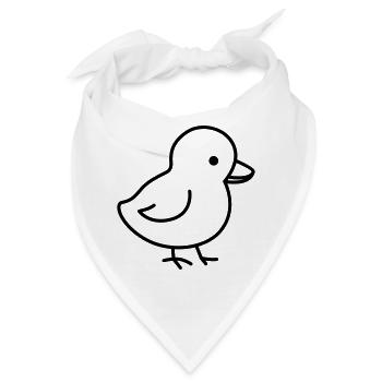 Ein niedliches Küken passend zu Ostern - Bandana - Weiß - Vorne