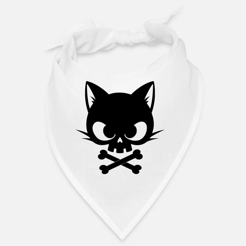 Katzen-Schädel mit Knochen | Gothic Cute Icon Bandana
