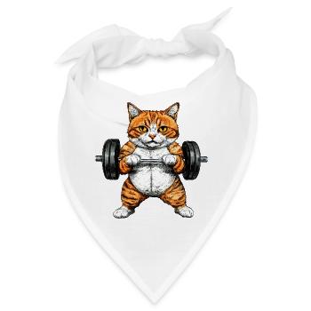 Katzen Fitness - Bandana - Weiß - Vorne