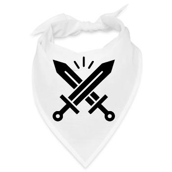 Gekreuzte Schwerter Wappen - Bandana - Weiß - Vorne