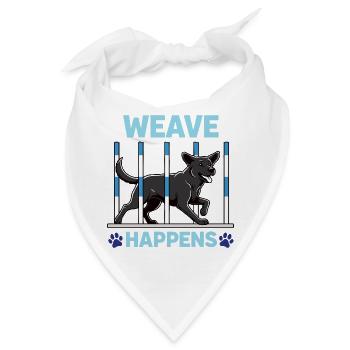 Echter Agility Sport Slalom Hund - Bandana - Weiß - Vorne