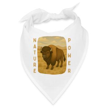 Bison auf der Steppe - Bandana - Weiß - Vorne
