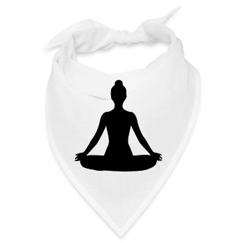Yoga Formen Silhouetten schwarz  - Bandana - Weiß - Vorne