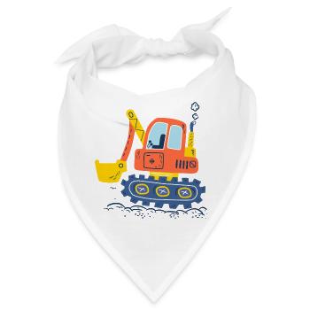 Bagger, Baumaschinen - Bandana - Weiß - Vorne