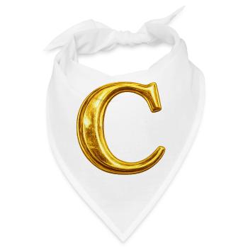Goldenes C Monogramm-Design - Bandana - Weiß - Vorne