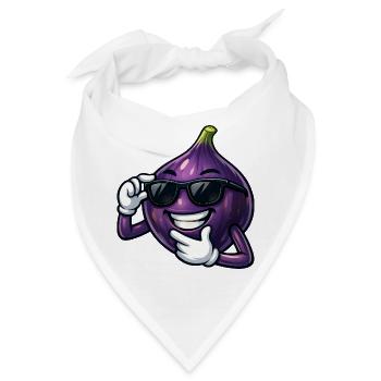 Coole Feige Cartoon Comic Obst Sommer Frucht - Bandana - Weiß - Vorne