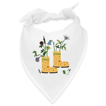 Gartenstiefel mit Wildblumen - Bandana - Weiß - Vorne