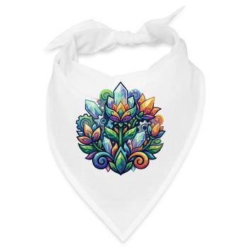 Kristallmandala Blütenzauber mechanische Blumen - Bandana - Weiß - Vorne