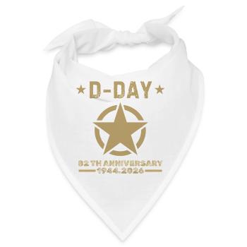 D-Day 82. Jahrestag 1944 2026 Gedenken - Bandana - Weiß - Vorne