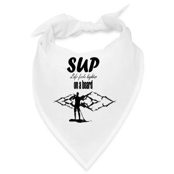 SUP-Leben fühlt sich auf einem Board leichter an - Bandana - Weiß - Vorne