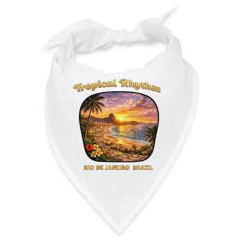 Rio de Janeiro Copacabana Urlaub Sonnenuntergang - Bandana - Weiß - Vorne