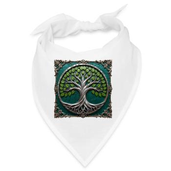 Metallischer Kreisbaum des Lebens - Bandana - Weiß - Vorne