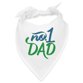 No.1 Dad – Handlettering - Bandana - Weiß - Vorne