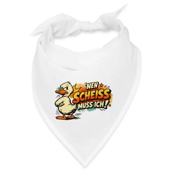 Einen Scheiss muss ich! Lustiges Statement - Bandana - Weiß - Vorne