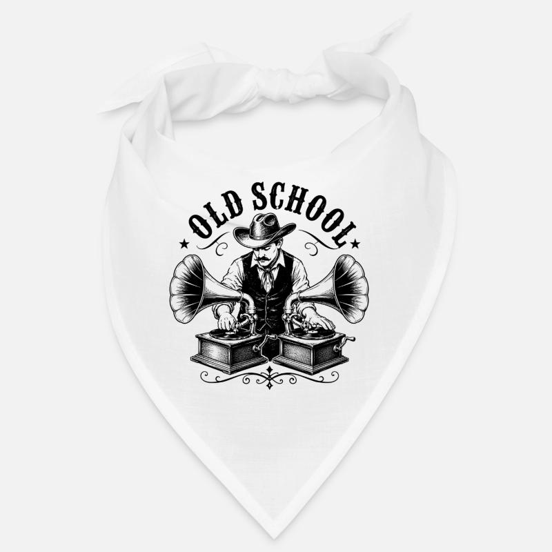 Un DJ old school avec gramophone Bandana