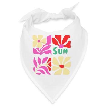 Sonnenblumen Power Floral Sun surfen aloha - Bandana - Weiß - Vorne