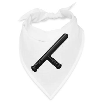 Dunkler Schlagstock Grafik - Bandana - Weiß - Vorne