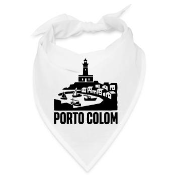 Porto Colom Silhouette Wahrzeichen - Bandana - Weiß - Vorne