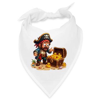 Piraten-Schatz mit Entchen - Bandana - Weiß - Vorne