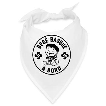Baskisches Baby an Bord – Geburtsgeschenk für das Baskenland - Bandana - Weiß - Vorne