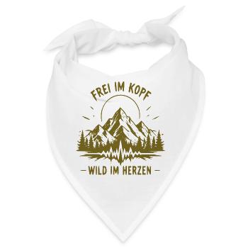 Frei im Kopf, Wild im Herzen - Bandana - Weiß - Vorne