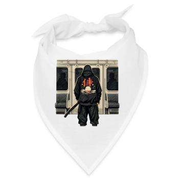 U-Bahn Ninja mit rotem Kanji - Bandana - Weiß - Vorne