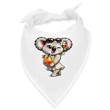 Süßer Koala mit tropischem Cocktail - Bandana - Weiß - Vorne