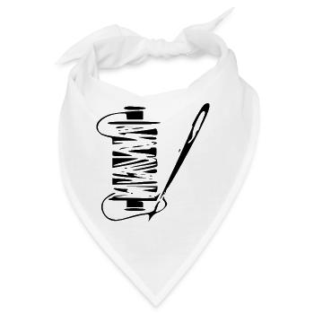 Nähgarn Nadel und Faden Geschenk Näherin  - Bandana - Weiß - Vorne