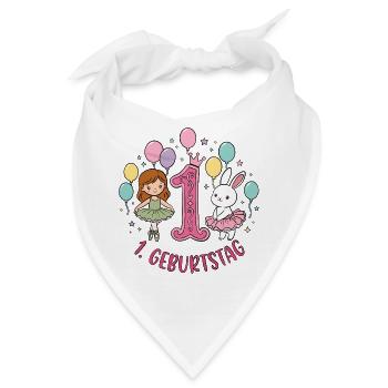 Erster Geburtstag: Mädchen und Hase - Bandana - Weiß - Vorne