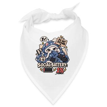 Schlafmodus Social Battery 1% - Bandana - Weiß - Vorne