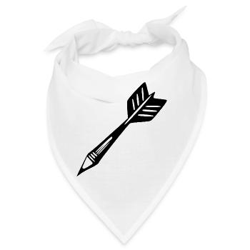 Dartpfeil Geschenk Dartspieler - Bandana - Weiß - Vorne