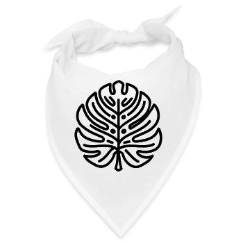 tropisches Blatt - Bandana - Weiß - Vorne