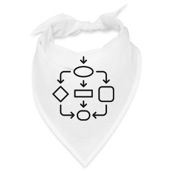 Algorithmus-Flussdiagramm-Linien-Symbol - Bandana - Weiß - Vorne