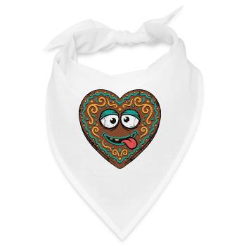 Lustiges Lebkuchenherz Bayern Kinder - Bandana - Weiß - Vorne