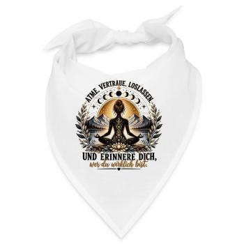 Mondmandala Meditation Silhouette - Bandana - Weiß - Vorne