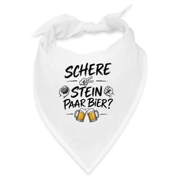 Bier? Oder Schere, Stein, Papier? - Bandana - Weiß - Vorne