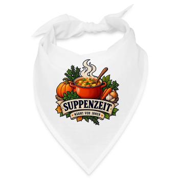 Suppenzeit – Wärmt von innen - Bandana - Weiß - Vorne