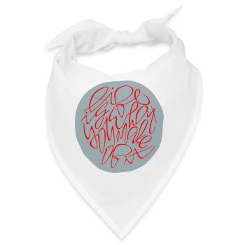 Lebensmotto Life  - Bandana - Weiß - Vorne