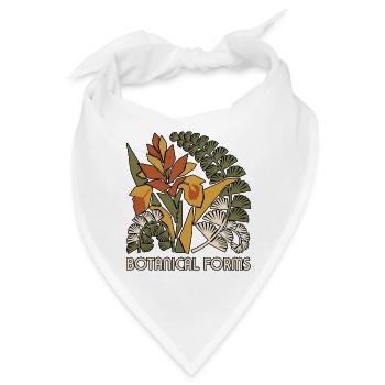 Mid Century Dschungel Abstraktion - Bandana - Weiß - Vorne