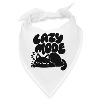 Lazy Mode – Schlafende Katze - Bandana - Weiß - Vorne