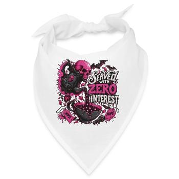 Kaffee Totenkopf Pink Gothic - Bandana - Weiß - Vorne
