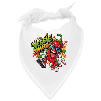 Lustige Peperoni - Bandana - Weiß - Vorne