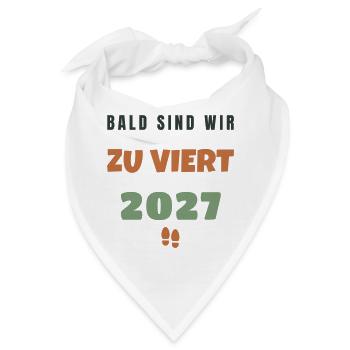 Bald zu Viert 2027 Familienzuwachs Baby - Bandana - Weiß - Vorne