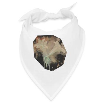 Vintage_White_Lilies_Watercolor_Art - Bandana - Weiß - Vorne