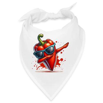 Bunte dabbende rote Paprika mit Sonnenbrille - Bandana - Weiß - Vorne
