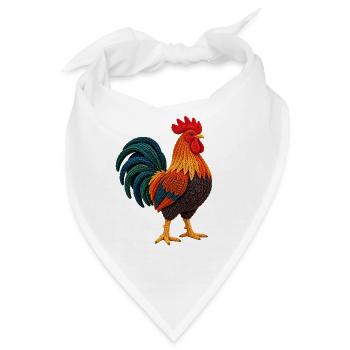 Bunter Strickhahn Kunstdesign - Bandana - Weiß - Vorne
