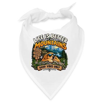 Life Is Better in the Mountains - Bandana - Weiß - Vorne