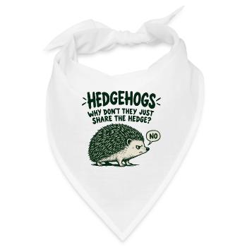 Igel und Hecke – trockener Tierwitz - Bandana - Weiß - Vorne