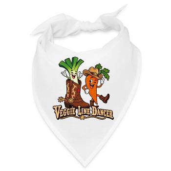 Veggie Line Dancer Cowboy Karotte Lauch - Bandana - Weiß - Vorne